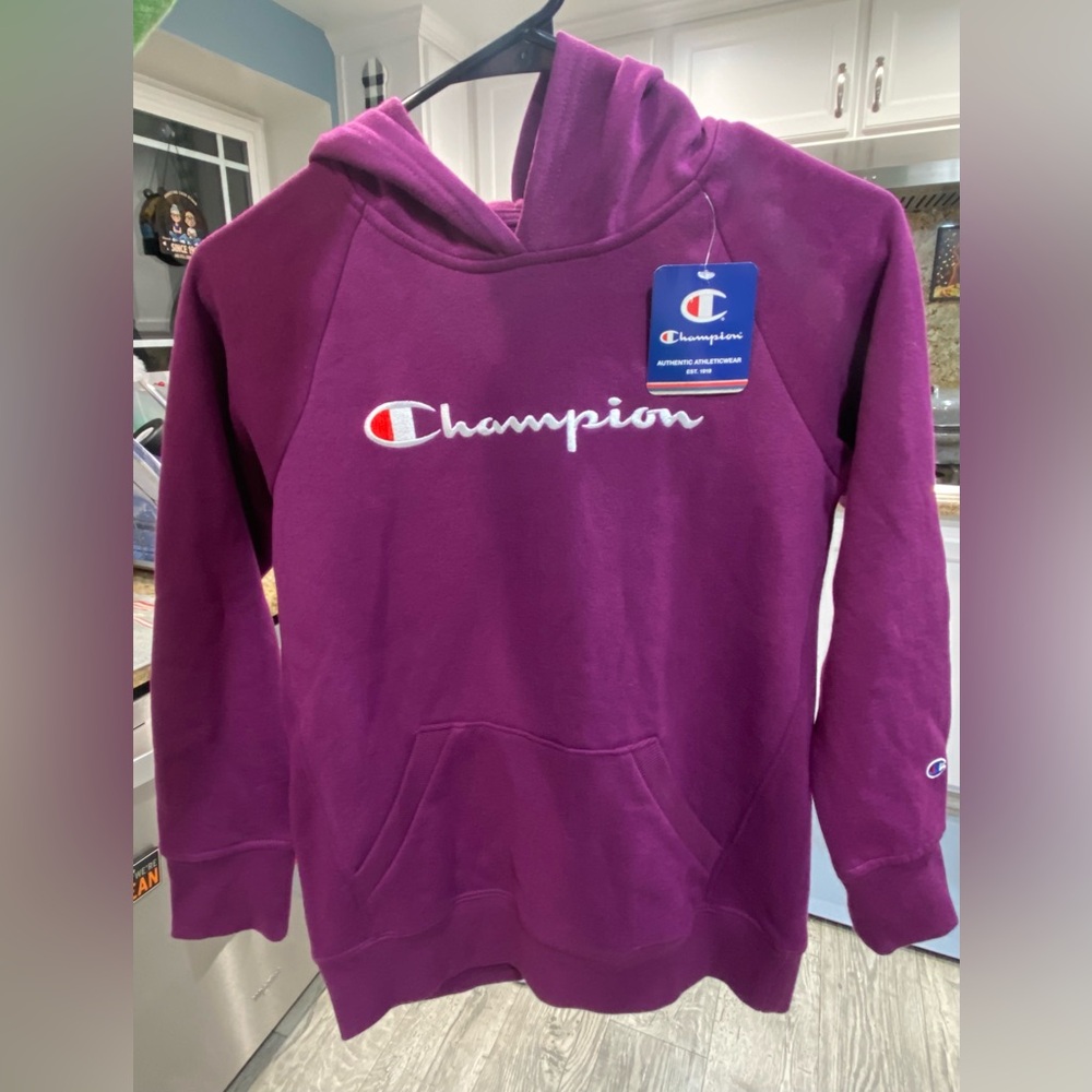 NWT! Youth Size Large “Champion” Purple Hoodie Sweatshirt